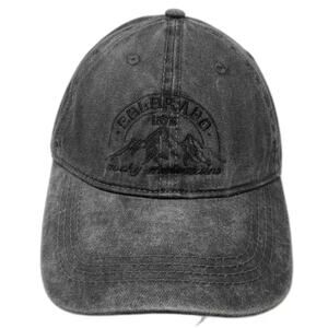 Mountain Colorado Rocky Mountains 1876 Gray Baseball Cap Hat OSFM Adjustable